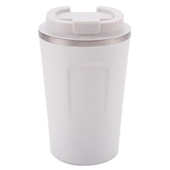 Kuber Industries Insulated Coffee Tumbler Mug with Lid for Office, Gym & Travel | Stainless Steel Leak-Proof Thermos for Tea/Coffee/Water - Ideal for Hot & Cold Beverages | CO230204B-White
