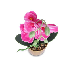 Kuber Industries Artificial Plants for Home D?cor|Natural Looking Indoor Fake Plants with Pot|Artificial Flowers for Decoration-Pack of 3 (Pink)