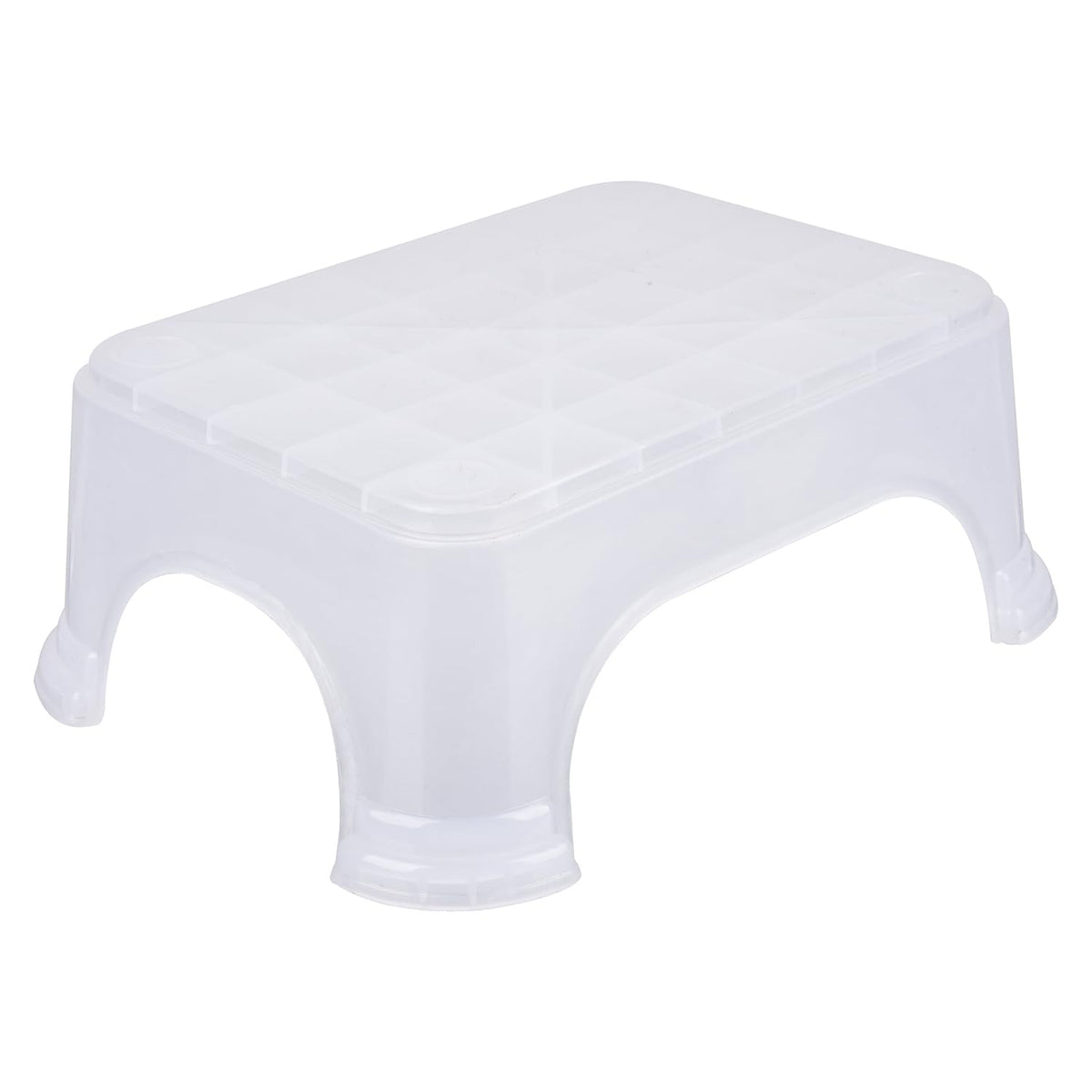 Heart Home Bathroom Stool | Bathroom Plain Square Stool | Plastic Stool For Bathroom | Stool for Kitchen | Bathroom Patla | Support Stool for Bathroom | P6 | Transparent
