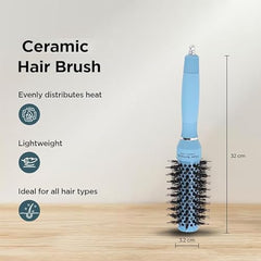 Kuber Industries Hair Brush | Bristles Brush | Hair Brush with Paddle | Sharp Hair Brush for Woman | Suitable For All Hair Types | Curling Round Brush | Pack of 3 | TGX525 | Sky Blue