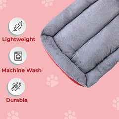 Kuber Industries Dog & Cat Bed|Super Soft Plush Top Pet Bed|Oxford Cloth Polyester Filling|Machine Washable Dog Bed|Rectangular Cat Bed with Rise-Edge Pillow|QY036R-S|Red (Pack of 6)