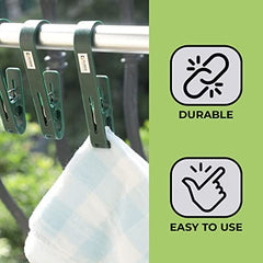 Kuber Industries Multipurpose Bar Hooks & Pins for Laundry, Kitchen, & Wardrobe ABS|Durable, Strong Grip|Easy to Use| Pack of 15 |Green