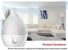 Homestic 2.4L Electric Humidifier for Room Moisture & Aroma Diffuser for Cold and Cough | Drip Shape Humidifier for Living Room & Office Fragrance | Car & Room Freshner Machine | White