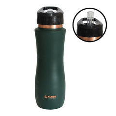 Kuber Industries Copper Water Bottle with Sipper | BPA Free & Non-Toxic | Leakproof, Durable & Lightweight | with Added Health Benefits of Copper |Easy to Clean | Maroon | Green (Pack of 3)