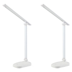 Kuber Industries Folding Mobile Phone Stand Lamp|White Light USB Plug-in|Led Table Lamp-Pack of 2 (White)