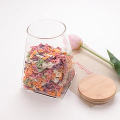 Heart Home Borosilicate Glass Jar with Bamboo Lid (Pack of 4 Triangle)