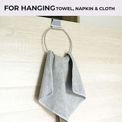 Kuber Industries Stainless Steel Towel Hanger for Bathroom|Easy DIY Installation|Bathroom Accessories for Modern Homes|Multipurpose Napkin Holder for Bathroom & Kitchen|ZT-3121|Pack of 6|Silver