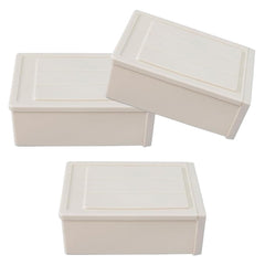 Kuber Industries Large Drawer/Cabinet Box|Plastic Desk Orgnizer|Storage Organizer For Cosmetic, Stationery,Small Items|Pack of 3|Pink|