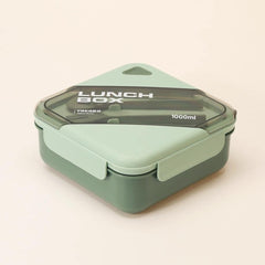 Kuber Industries Insulated Lunch Box for Kids & Adults|Premium Food-Grade PP Plastic|Leakproof & Spill Proof|Dishwasher & Microwave Safe Lunch Box|1000 ML|HX0044281|Pack Of 6|Green