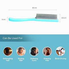 Heart Home Hair Brush | Flexible Bristles Brush | Hair Brush with Paddle | Straightens & Detangles Hair Brush | Suitable For All Hair Types | 2 Piece | C19-BLE-S | Small | Blue