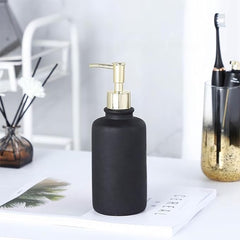 Urbane Home Liquid Soap Dispenser | Handwash Soap Dispenser | Soap Dispenser for Wash Basin | Shampoo Dispenser Bottle | Bathroom Dispenser Bottle | JY00231BK | 400 ml | Black