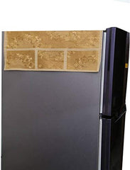 Kuber Industries Cloth 3 Pieces Fridge Mat, 1 Piece Handle Cover and 1 Pieces Fridge Top Cover (Multi)-CTKTC2768
