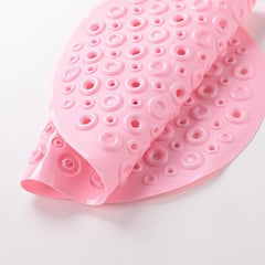 Kuber Industries Bath Mat | PVC Bathroom Mat | Shower Bath Mat | Floor Tub Mat | Bathroom Oval Mud Mat | Anti-Skid Shower Bathroom Mat | Q-02D |Pack of 3| Pink