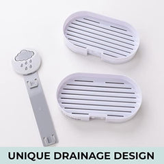 Homestic Pack of 4 Two Tier Hanging Soap Case|Self Adheshive Waterproof Drainage Design|Space Optimizing|Multi Utility Sink Organizers|CM02|White