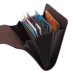 Kuber Industries Card Holder Wallet for Men Women|Debit Credit Card Holder|Wallet for Id, Visiting Card, Buisness Card|Button Closure|Brown (Pack of 5)