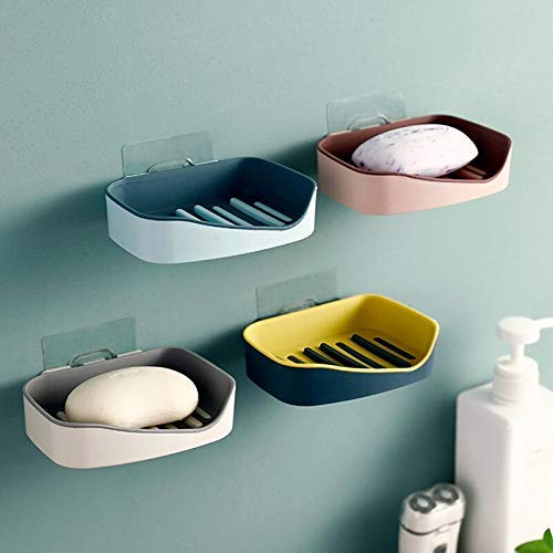Urbane Home Soap Case|Leakproof Travel Soap Box Case Holder|Plastic Kitchen Sink Self Draining Soap,Pack of 4 (Assorted)
