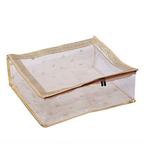 Kuber Industries 3 Piece Designer Polka Dots PVC Saree Cover Set, Transparent