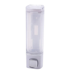 Kuber Industries Manual Shampoo & Soap Dispenser | Wall Mounted | Soap Dispenser for Kitchen & Bathroom | Refillable, Lightweight & Durable | Easy to Clean | White (Pack of 1)