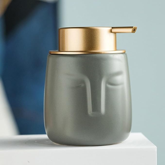 Urbane Home Liquid Soap Dispenser | Handwash Soap Dispenser | Soap Dispenser for Wash Basin | Shampoo Dispenser Bottle | Bathroom Dispenser Bottle | ZX014GY | 350 ml | Gray