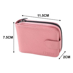 Kuber Industries Card Holder Wallet For Men Women|Debit Credit Card Holder|Wallet For Id, Visiting Card, Buisness Card|RFID Protected|Button & Zipper Closure Wallet|Pink (Pack Of 6)
