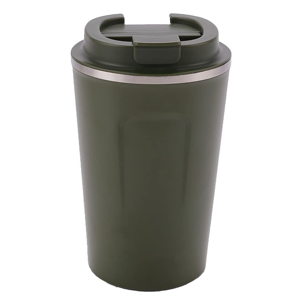 Kuber Industries Insulated Coffee Tumbler Mug with Lid for Office, Gym & Travel | Stainless Steel Leak-Proof Thermos for Tea/Coffee/Water - Ideal for Hot & Cold Beverages | Green