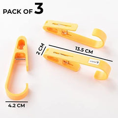 Kuber Industries Multipurpose Bar Hooks & Pins for Laundry, Kitchen, & Wardrobe|Superior Quality ABS|Durable, Strong Grip|Easy To Use|77024(Y)|Pack of 18|Yellow
