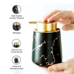 Kuber Industries Liquid Soap Dispenser | Handwash Soap Dispenser | Soap Dispenser for Wash Basin | Shampoo Dispenser Bottle | Bathroom Dispenser Bottle | 6 Piece | Pack of 2 | 400 ml | ZX010BK | Black
