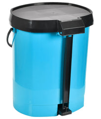 Heart Home Plastic Pedal Dustbin For Home, Kitchen, Office, Bathroom With Detachable Bucket, 10 Litre- Pack of 2 (Blue & Brown)-47HH0738