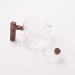 Homestic 520ml Glass Jug with Bamboo Lid, Leakproof & Heat Resistant | Pitcher for Water Juice Iced Coffee Brew Tea Cold Drinks Lemonade | Housewarming Gift | Transparent Serviceware Jug