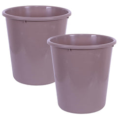 Heart Home Dustbin | Open Dustbin | Plastic Garbage Dustbin | Dustbin For Kitchen | Dustbin For Bathroom | Office Dustbin | Plain Sada Dustbin | 7 LTR | 066 | Pack of 2 | Brown