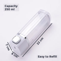 Kuber Industries Manual Shampoo & Soap Dispenser | Wall Mounted | Soap Dispenser for Kitchen & Bathroom | Refillable, Lightweight & Durable | Easy to Clean | White (Pack of 1)
