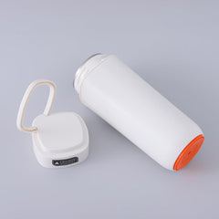 Heart Home Anti-Fall Insulated Coffee Tumbler with Suction Bottom | Leak-proof Stainless Steel Tumbler | Coffee Tumbler with Lid and Handle | 480 ML | White