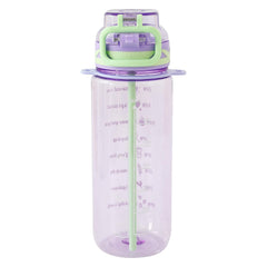 Kuber Industries Pack of 6 Kids Water Bottle With Straw |Sipper Water Bottle For Kids Boys Girls| Water Bottle with Locking Flip Lid | 720ml |Purple | SYZ-7774D