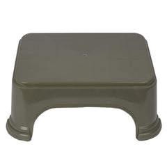 Heart Home Bathroom Stool | Bathroom Plain Square Stool | Plastic Stool For Bathroom | Stool for Kitchen | Bathroom Patla | Support Stool for Bathroom | P6 | Pack of 3 | Gray
