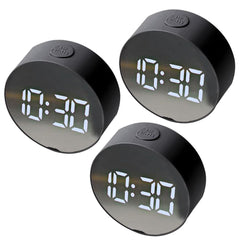 Kuber Industries ABS Battery Oprated Loud Digital Alarm Clock|Desk, Table Clock|Alarm Clock for Heavy Sleepers-Pack of 3 (Black)