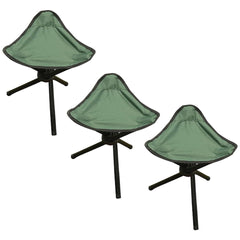 Kuber Industries Portable Stool for Travelling|Foldable Outdoor Sitting Chair|Tripod 3 Leg Chair for Camping, Picnic, Hiking|Pack Of 3|Green