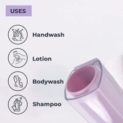 Urbane Home Manual Shampoo & Soap Dispenser | Wall Mounted | Soap Dispenser for Kitchen & Bathroom | Refillable, Lightweight & Durable | Easy to Clean |Purple