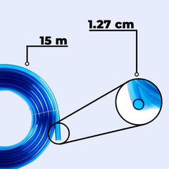 Kuber Industries PVC Water Pipe 15 Meter |Multi-Utility Water Pipe for Garden, Car Cleaning & Pet Washing|Light Weight, Kink Proof Proof & Portable Hose Pipe for Gardening| 15 Meter|Blue |