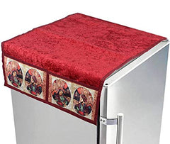 Kuber Industries Cloth 3 Pieces Fridge Mat, 1 Piece Handle Cover and 1 Pieces Fridge Top Cover (Multi)-CTKTC2801