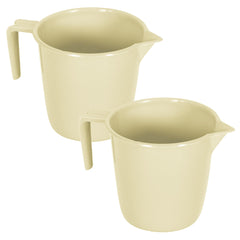 Heart Home Bathroom Mug | Plastic Bath Mug for Bathroom | Bath Mug | Mug for Bathroom | Mug for Toilet | Washroom Jug | 150 Bath Mug | 1.5 LTR | Pack of 2 | Beige