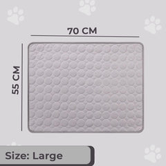 Kuber Industries Rectangular Dog & Cat Bed|Premium Cool Ice Silk with Polyester With Bottom Mesh|Multi-Utility Self-Cooling Pad For Dog & Cat|Light-weight & Durable Dog Bed|ZQCJ001G-L|Grey (Pack Of 4)