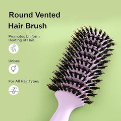Kuber Industries Hair Brush | Flexible Bristles Brush | Hair Brush with Paddle | Quick Drying Hair Brush | Suitable For All Hair Types | Round Vented Hair Brush | Pack of 5 | C13-X-PURP | Purple