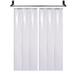 Kuber Industries 0.50mm 3 strips Stain Resistant, Waterproof PVC Shower/AC Curtain, 7 Feet Pack of 2 (Tranasparent)