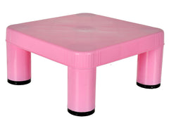 Kuber Industries Small Multipurposes Square Plastic Seating Stool/Patla, Pack of 2 (Pink)