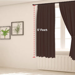 Kuber Industries Set of 2 100% Darkening Black Out Curtain I 5 Feet Window Curtain I Insulated Heavy Polyester Solid Curtain|Drapes with 8 Eyelet for Home & Office (Wine)