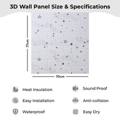 Kuber Industries Foam Brick Pattern 3D Wallpaper for Walls|Soft PE Foam| Easy to Peel, Stick & Remove DIY Wallpaper|Suitable on All Walls|Pack of 2 Sheets, 70 cm X 70 cm