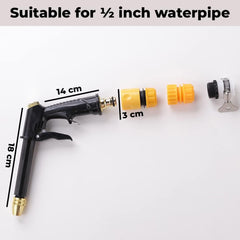 Kuber Industries Nozzle For Water Pipe|Non-Slip|Multiple Spray Modes|Brass Nozzle Water Spray Gun For ½” Water Pipe|Ideal Pipe Nozzle For Car Wash,Gardening,& Other Uses|Black|(Pack of 6)