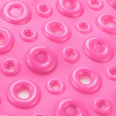 Kuber Industries Bath Mat | PVC Bathroom Mat | Shower Bath Mat | Floor Tub Mat | Bathroom Oval Mud Mat | Anti-Skid Shower Bathroom Mat | Q-02C |Pack of 3| Rose Red