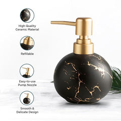 Homestic Liquid Soap Dispenser | Handwash Soap Dispenser | Soap Dispenser for Wash Basin | Shampoo Dispenser Bottle | Bathroom Dispenser Bottle | ZX022BK | 300 ml | Black
