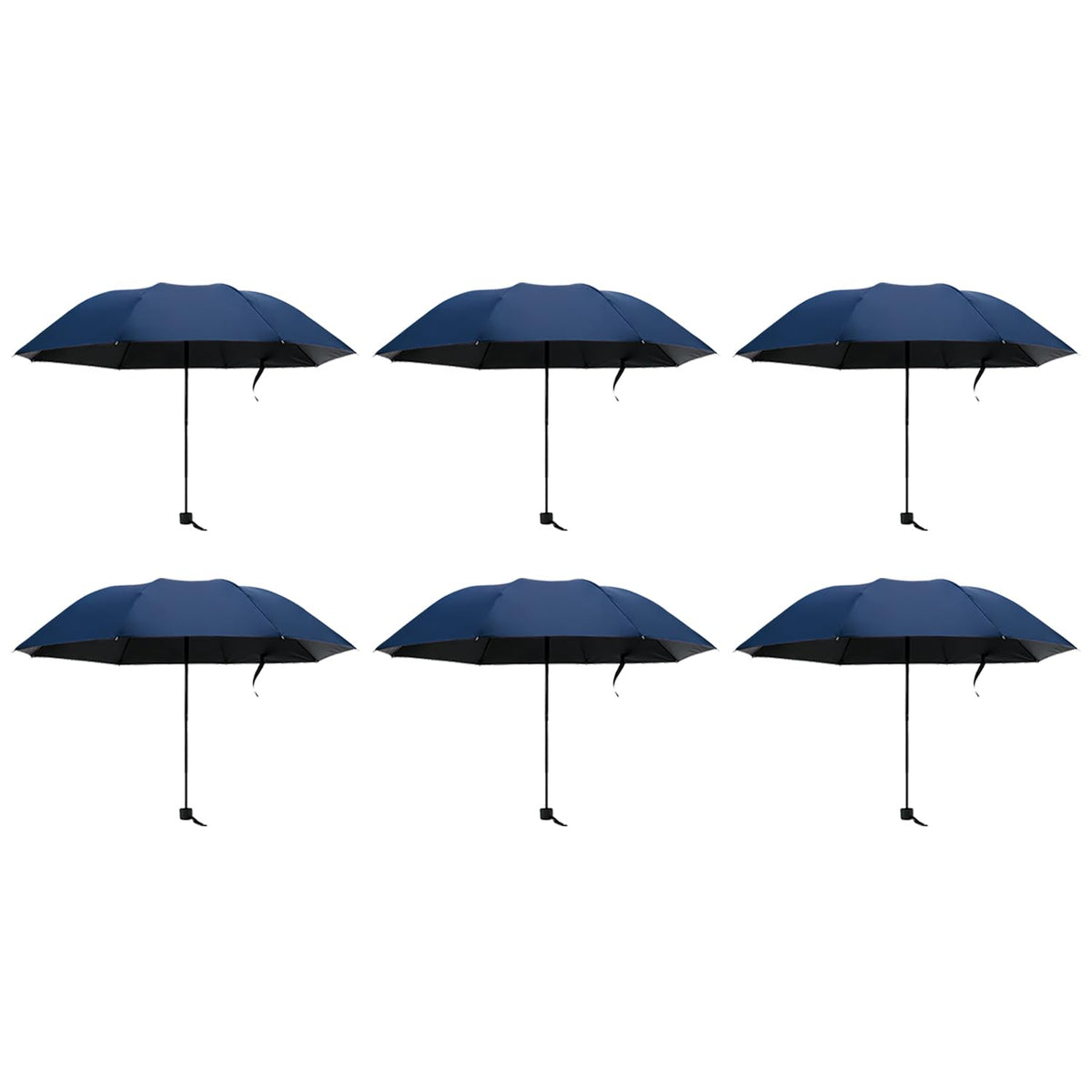 Kuber Industries Pack of 6 Umbrella for Men and Women | 3 Fold Auto Open Windproof Umbrellas for Rain | Compact Travel Umbrella For Women | Umbrella For Sun Protection | Blue
